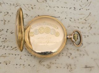 REPEATER 14K Gold Antique REPEATING Hunter Pocket Watch by Magnenat - Lecoultre 4