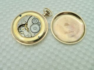 1918 ELGIN 6 Size Black Military Star Dial Pocket Watch 14K Gold Filled Case 5