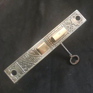 Antique Victorian Corbin Ceylon Eastlake Mortise Lockset & Skeleton Key 1