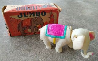 Vintage Windup Jumbo The Angry Elephant Alps Toy Occupied Japan W/ Box - Plastic