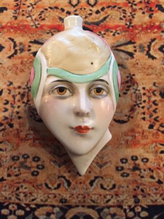 Vintage Porcelain Perfume Bottle Figural Art Deco Woman 17019