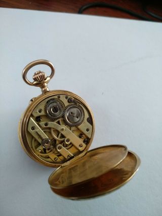 Rare 18K Solid Gold with Diamonds Full Hunter Pocket Watch - Serviced 8