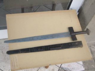 Rare Antique Tuareg Tacuba Takuba (takouba) Sword With Scabbard 1900s