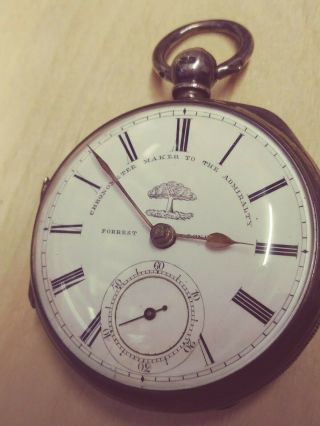John Forrest London Silver Pocket Watch Chronometer Maker To The Admiralty 8629
