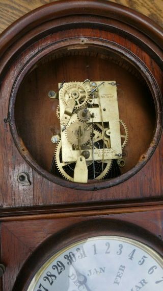 Antique EN Welch Double Dial Calendar Clock,  BB Lewis calendar project clock 9