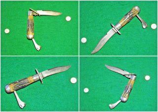 Vtg Sheath Pocket Blade MARBLES Safety Hunting Knife 1 Orig leather fold case 4