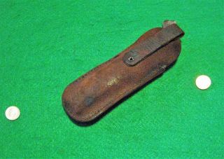 Vtg Sheath Pocket Blade MARBLES Safety Hunting Knife 1 Orig leather fold case 9