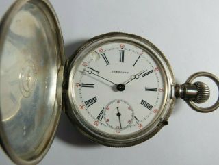 Antique Longines Sterling Silver Hunting Case Pocket Watch 16 