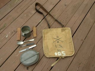 M1904 9th U.  S.  Cavalry Marked Haversack & Mess Equipment (r.  I.  A. ) Exc
