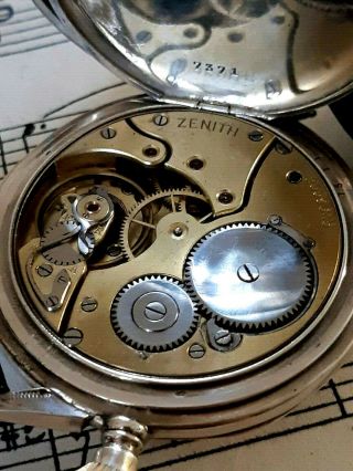 ZENITH SILVER CASE AND DIAL MARRIAGE WATCH 9