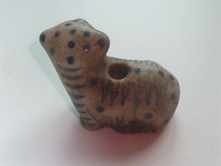 ANTIQUE BLUE/WHITE CAT INSENCE BURNER ? / OIL LAMP ? - MING DYNASTY? 3