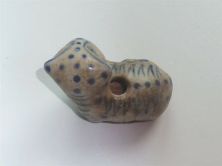 ANTIQUE BLUE/WHITE CAT INSENCE BURNER ? / OIL LAMP ? - MING DYNASTY? 4