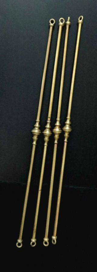 Vtg Antique 20s - 30s 33 " Brass Hanging Light Fixture Rods Pan Mission Hooks Gas