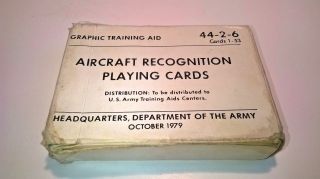 1979 Aircraft Recognition Playing Cards Gta 44 - 2 - 6 Us Army - Complete Set