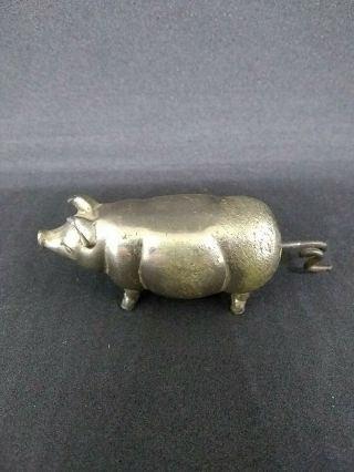 Antique Victorian Sewing Tape Measure Figural Pig (1896) Tail Wind