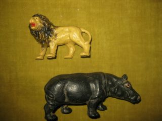 J.  H.  Miller Small Scale Lion & Hippopotamus - Rare