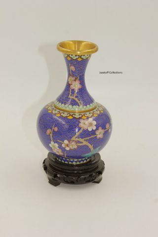 Gold And Blue Cloisonné Vase