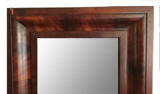 ANTIQUE EMPIRE PERIOD O G MIRROR WITH WOOD BACK IN FINE 3