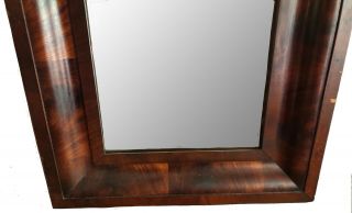 ANTIQUE EMPIRE PERIOD O G MIRROR WITH WOOD BACK IN FINE 4