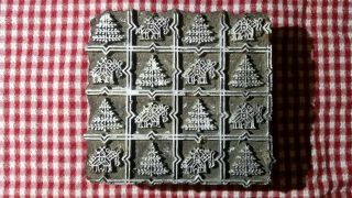 Vintage Hand Carved Wood Christmas Stamp Textile Print Block Made In India