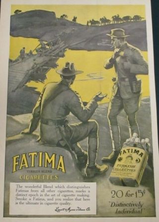 1913 Us Soldiers Engineers Building Pontoon Bridge Fatima Turkish Cigarette Ad