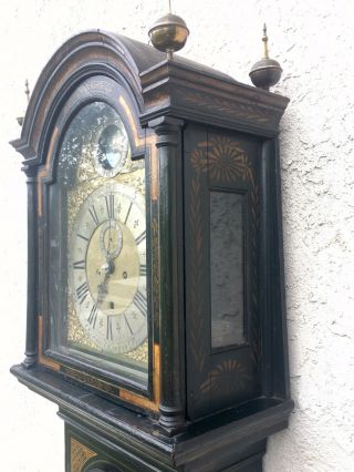 ANTIQUE CHINOISERIE TALL CASE GRANDFATHER CLOCK 7