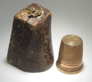 Antique 14k Gold Thimble,  1877,  With Owner 