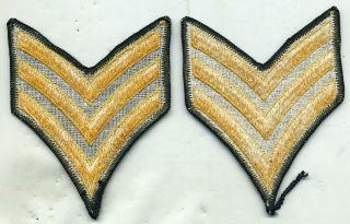 Vietnam Era US Army Sergeant Green Stripes Patch Pair 2