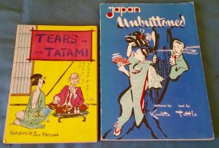 2 Vtg Humor Pb Books Tears On The Tatami Japan Unbuttoned 1950 