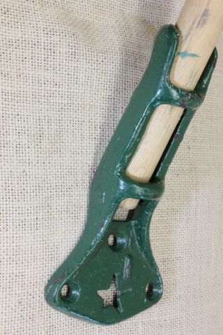 1 " Flag Pole Bracket Banner Holder Star Old Heavy Cast Iron Rustic Green Paint
