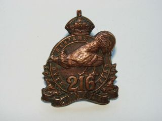 Canada WW1 CEF Cap Badge The 216th Battalion 