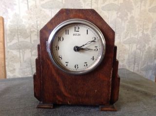 Antique Bulle Clock Art Deco Stepped Case To Restore 19x16x9cm