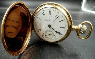 Antique Seth Thomas Model 2 Grade 34 1887 Hunting Case Pocket Watch Sz18 Runs