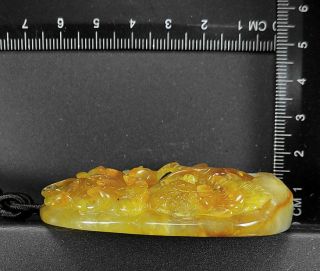 100 Natural Hand - carved Chinese Jade Pendant jadeite Necklace peony flower 369e 7