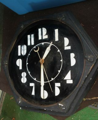LARGE ANTIQUE CLOCK WITH NEON THAT SPENT ITS LIFE IN A PA.  SPORTS STADIUM 2