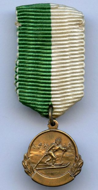 Sweden Skiing Ski Miniature Medal Badge Grade