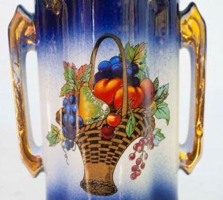 Vintage Victorian FRUIT Vase w/Twin Handles England 2