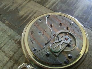 Illinois 18s pocket watch / Bunn,  17 jewels Adjusted,  2 - tone movement 4