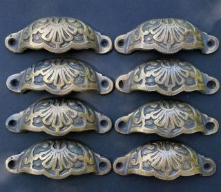 8 Apothecary Drawer Cup Pulls Handles Antique Victorian Style 3 - 9/16 " W A2