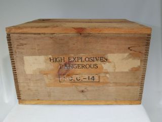Antique Empty Titan TNT Explosives Crate Wooden Wood Box Origional Top / Lid 3