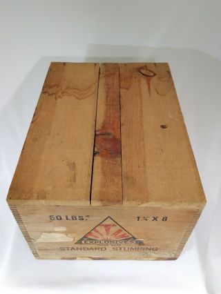 Antique Empty Titan TNT Explosives Crate Wooden Wood Box Origional Top / Lid 5