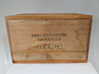 Antique Empty Titan TNT Explosives Crate Wooden Wood Box Origional Top / Lid 6