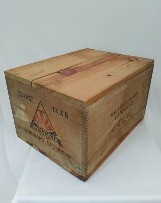 Antique Empty Titan TNT Explosives Crate Wooden Wood Box Origional Top / Lid 7