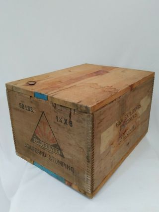 Antique Empty Titan TNT Explosives Crate Wooden Wood Box Origional Top / Lid 8