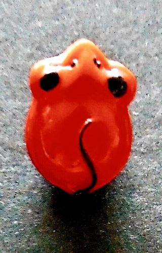 Sm Vintage Realistic Mouse Red Glass Button 330
