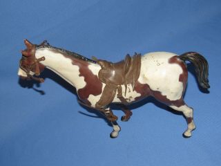 1960 ' s MARX JOHNNY WEST FIGURE WITH STORM CLOUD PINTO HORSE 3