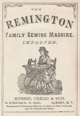 Unique Remington Sewing Machine Sales Brochure C1870s