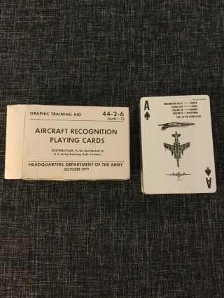 Set Of Aircraft Recognition Playing Cards Us Army Training Aids 1979