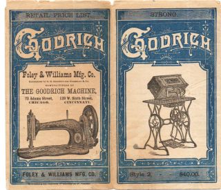Goodrich,  Foley & Williams sewing machine brochure c1890s 2
