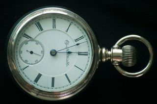 1889 Elgin 18s 15j Gr 77 B.  W.  Raymond Model 5 Open Face Adjusted Rr Pocket Watch